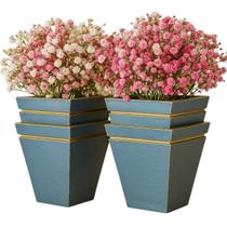 Kit 4 Vasos De Plantas Quadrado 11cm Pequenos MDF Cachepo Kit 4 Vasos De Plantas Quadrado 11cm Pequenos MDF Cachepo