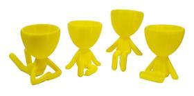 Kit 4 Vasos Decor BOB Robert Plant Para Suculentas e Cactos Amarelo 13 cm Kit 4 Vasos Decor BOB Robert Plant Para Suculentas e Cactos Amarelo 13 cm