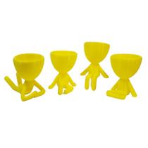 Kit 4 vasos Decor BOB Robert Plant Para Suculentas e Cactos Amarelo Kit 4 vasos Decor BOB Robert Plant Para Suculentas e Cactos Amarelo