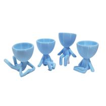 Kit 4 vasos Decor BOB Robert Plant Para Suculentas e Cactos Azul Claro