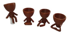 Kit 4 Vasos Decor BOB Robert Plant Para Suculentas e Cactos Bronze 13 cm