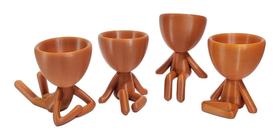 Kit 4 Vasos Decor BOB Robert Plant Para Suculentas e Cactos Cobre 6 cm - 3D Art