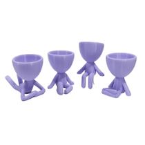 Kit 4 vasos Decor BOB Robert Plant Para Suculentas e Cactos Lilás