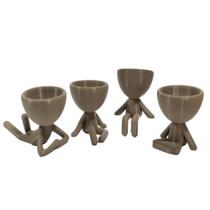 Kit 4 vasos Decor BOB Robert Plant Para Suculentas e Cactos Marrom Kit 4 vasos Decor BOB Robert Plant Para Suculentas e Cactos Marrom