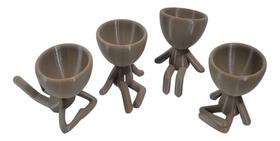 Kit 4 Vasos Decor BOB Robert Plant Para Suculentas e Cactos Marrom 6 cm Kit 4 Vasos Decor BOB Robert Plant Para Suculentas e Cactos Marrom 6 cm