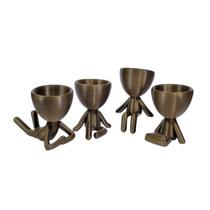 Kit 4 vasos Decor BOB Robert Plant Para Suculentas e Cactos Ouro Velho