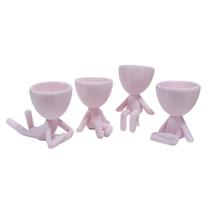 Kit 4 vasos Decor BOB Robert Plant Para Suculentas e Cactos Rosa Claro Kit 4 vasos Decor BOB Robert Plant Para Suculentas e Cactos Rosa Claro