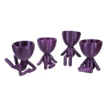 Kit 4 vasos Decor BOB Robert Plant Para Suculentas e Cactos Roxo Metalizado Kit 4 vasos Decor BOB Robert Plant Para Suculentas e Cactos Roxo Metalizado