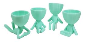 Kit 4 Vasos Decor BOB Robert Plant Para Suculentas e Cactos Verde Pistache 13 cm Kit 4 Vasos Decor BOB Robert Plant Para Suculentas e Cactos Verde Pistache 13 cm