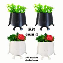 Kit 4 Vasos Decorativos Cachepot Feliz - Para Suculentas - Marxgreg3d