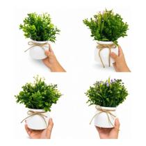 Kit 4 Vasos Decorativos com Planta Artificial Para Decoração - Kit 4 Vasos Decorativos com Planta Artificial Para Decoração -