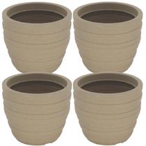Kit 4 Vasos Decorativos de Plástico 32cm Tramontina Inca Granito Areia Folhagens Plantas Kit 4 Vasos Decorativos de Plástico 32cm Tramontina Inca Granito Areia Folhagens Plantas