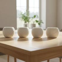 Kit 4 Vasos Decorativos Modernos Texturizados Para Sala Mesa