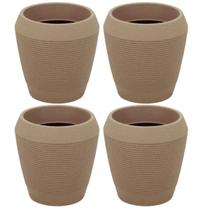 Kit 4 Vasos Egípcios para Folhagem Granito Areia Tramontina 29cm Polietileno Jardim Flor Kit 4 Vasos Egípcios para Folhagem Granito Areia Tramontina 29cm Polietileno Jardim Flor
