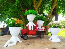 Kit 4 Vasos Para Suculentas Decorativos Bob Criativo 10cm - Marxgreg3d
