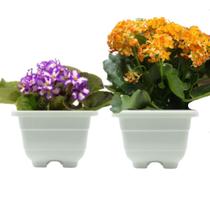 Kit 4 Vasos para Violeta e Kalanchoe / Cachepô quadrado 9cm - Vaso de Planta Off White