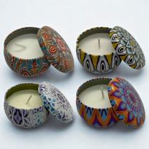 Kit 4 Vela Em Lata Aromática Perfumada Decorativa Pote Luxo