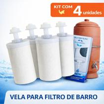 Kit 4 Vela Para Filtro De Barro Carvão Ativado
