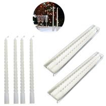 Kit 4 Velas Castiçal Espiral 20cm Festas Casamento Decoração