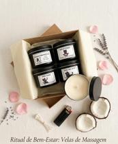 Kit 4 Velas de Massagem Aromáticas Relaxantes Casal Dia dos Namorados