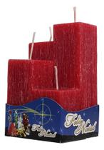 Kit 4 Velas Decorativas Natal Quadradas Advento