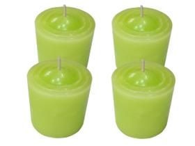 Kit 4 Velas Perfumadas Com Aroma De Capim-limão - Cor Verde