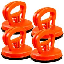 Kit 4 Ventosa simples Solo Para Vidros Aspiração Horizontal 40 Kg Vertical 35 Kg Laranja