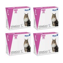 Kit 4 VermiCats Vermífugo Gatos 3Kg C/ 4 Comprimidos World