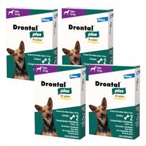 Kit 4 Vermífugo Drontal Plus Tasty Dog 10KG 2 comprimidos