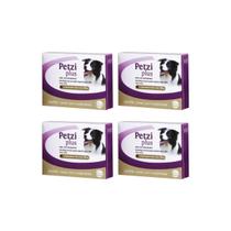 Kit 4 Vermífugo Petzi Plus Cães 10kg Com 4 Comprimidos Ceva