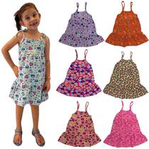 Kit 4 Vestidos de Alcinha Infantil Roupa Menina Verão Estampado Sortidos Kit 4 Vestidos de Alcinha Infantil Roupa Menina Verão Estampado Sortidos