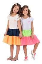 Kit 4 Vestidos Infantil Menina Verão em Meia Malha Babados Três Marias