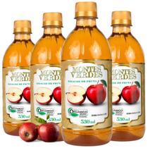 Kit 4 Vinagre De Maçã Orgânico Montes Verdes 530ml