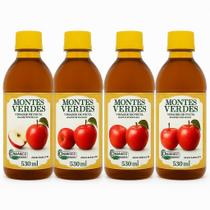 Kit 4 Vinagre De Maçã Orgânico Montes Verdes 530Ml