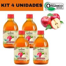 Kit 4 Vinagre Orgânico De Maça 4 Estações Pet 450ml