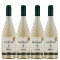 Kit 4 Vinho Branco Suave Riesling Marcus James 750ml Vinicula Aurora