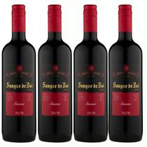 Kit 4 Vinho Tinto Suave Sangue de Boi Serra Gaúcha 750ml