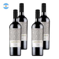 Kit 4 Vinhos Anubis Malbec Tinto Argentina 750ml