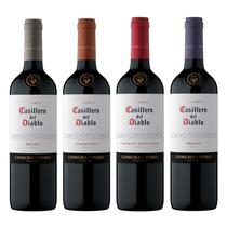 Kit 4 Vinhos Casillero Del Diablo Cabernet Sauvinon, Carmenere, Merlot e Malbec 750ml