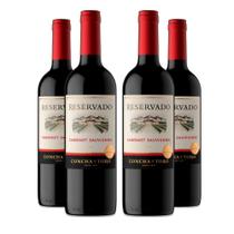 Kit 4 Vinhos Chileno Concha Y Toro Reservado Cabernet Sauvignon 750ml