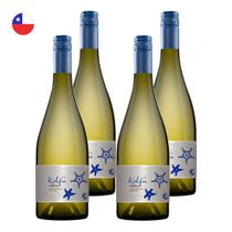 Kit 4 Vinhos Kalfu Reserva Molu Sauvignon Blanc Branco Chile 750ml