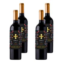 Kit 4 Vinhos Santa Villa Unico Syrah Tinto Chile 750ml