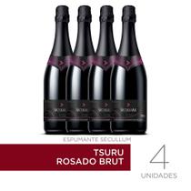 Kit 4 Vinhos Sécullum Rosado Espumante Natural Brut Tsuru