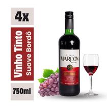 Kit 4 Vinhos Tinto Bordô Suave Marcon 750ml Kit 4 Vinhos Tinto Bordô Suave Marcon 750ml