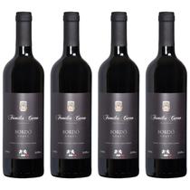 Kit 4 Vinhos Tinto Suave Bordo Família Carra 750 ml Premium Gourmet Qualidade Presente Drink Coquetel Natal Especial