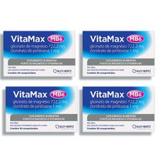 Kit 4 Vitamax Mb6 Suplemento De Magnésio E Vitamina B6