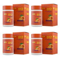 Kit 4 Vitamina B12 Tangerina 280mg 60 Comprimidos Mastigáveis