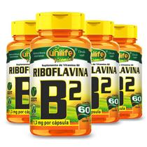 Kit 4 vitamina b2 60 caps de 500 mg unilife
