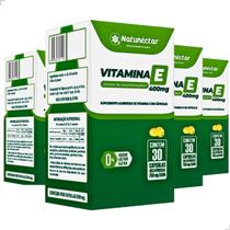 Kit 4 Vitamina E Tocoferol 400 ui 120 Cápsulas Boas Para o Corpo Pele Suplemento Comprimidos