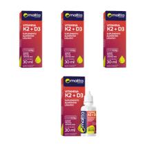 Kit 4 Vitamina K2 + D3 4x30ml Sabor Frutas Vermelhas Maltta Kit 4 Vitamina K2 + D3 4x30ml Sabor Frutas Vermelhas Maltta